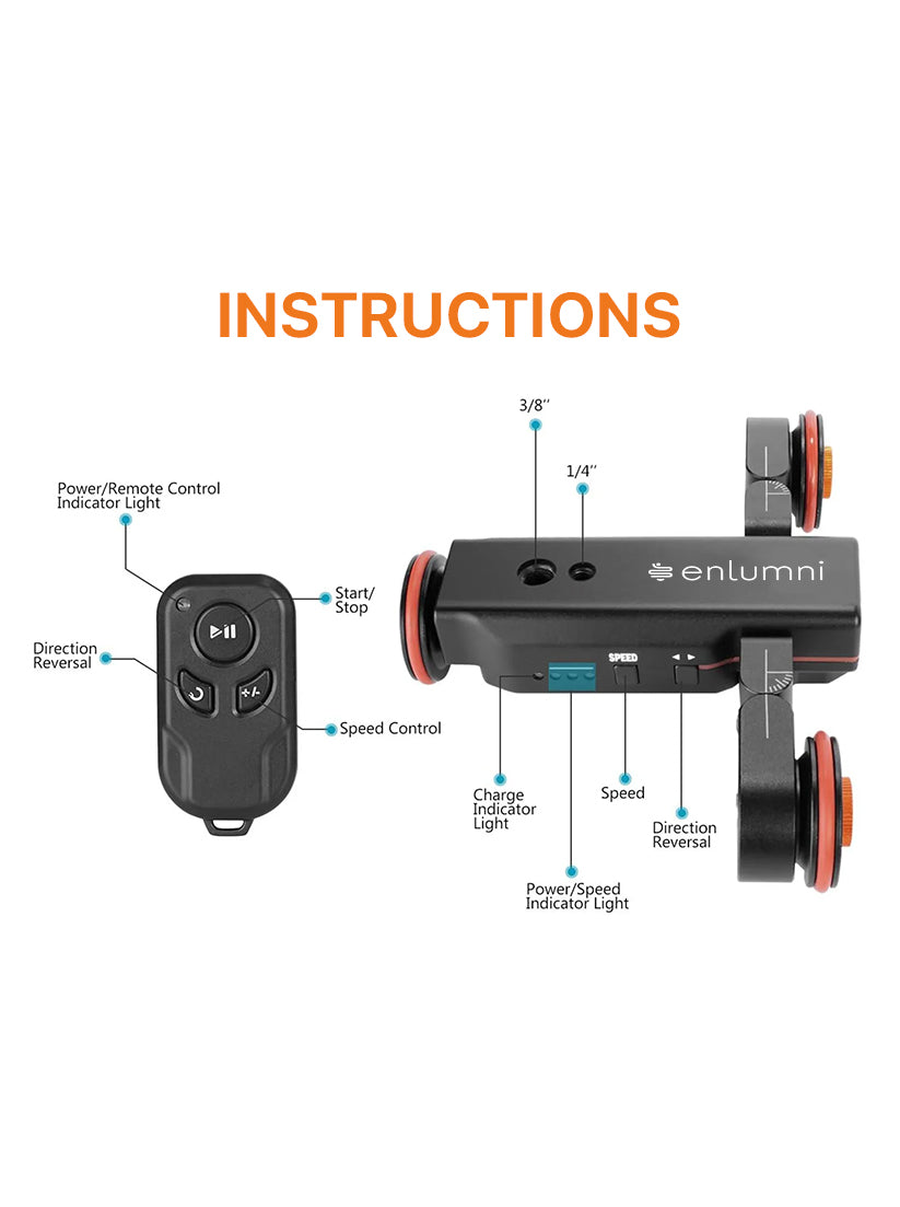 Enlu MotionPro® 3-Wheel Wireless Camera Dolly