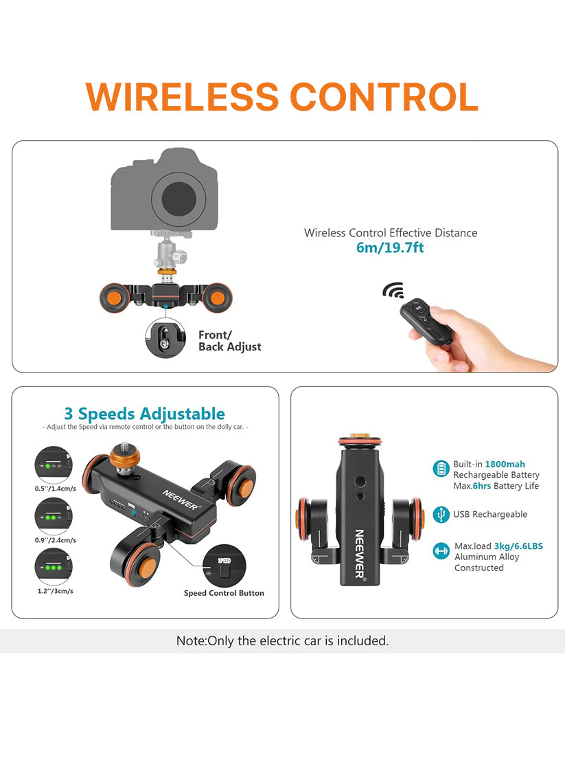 Enlu MotionPro® 3-Wheel Wireless Camera Dolly