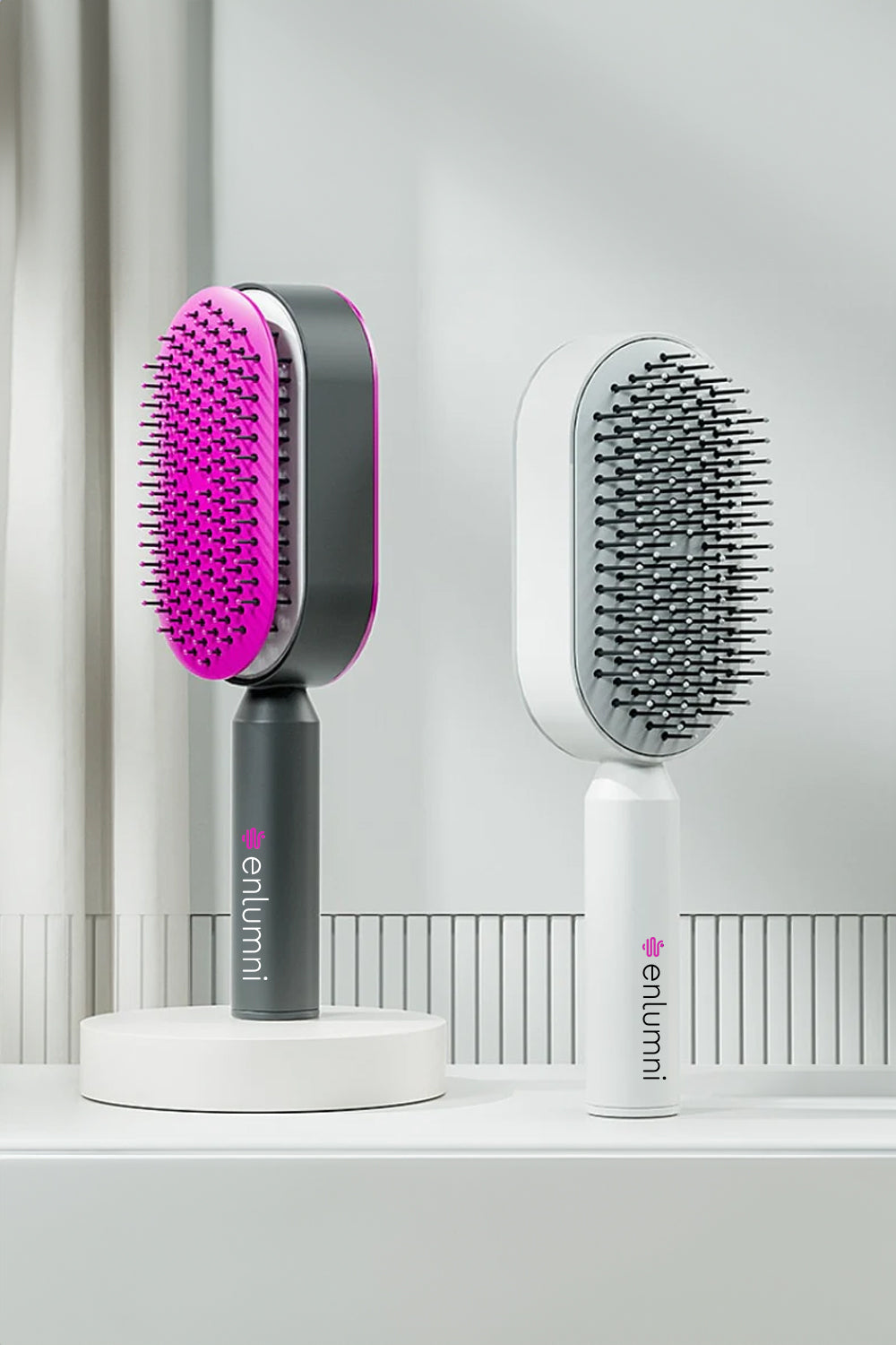 Enlumni® Self Cleaning Anti-Static Hair Brush