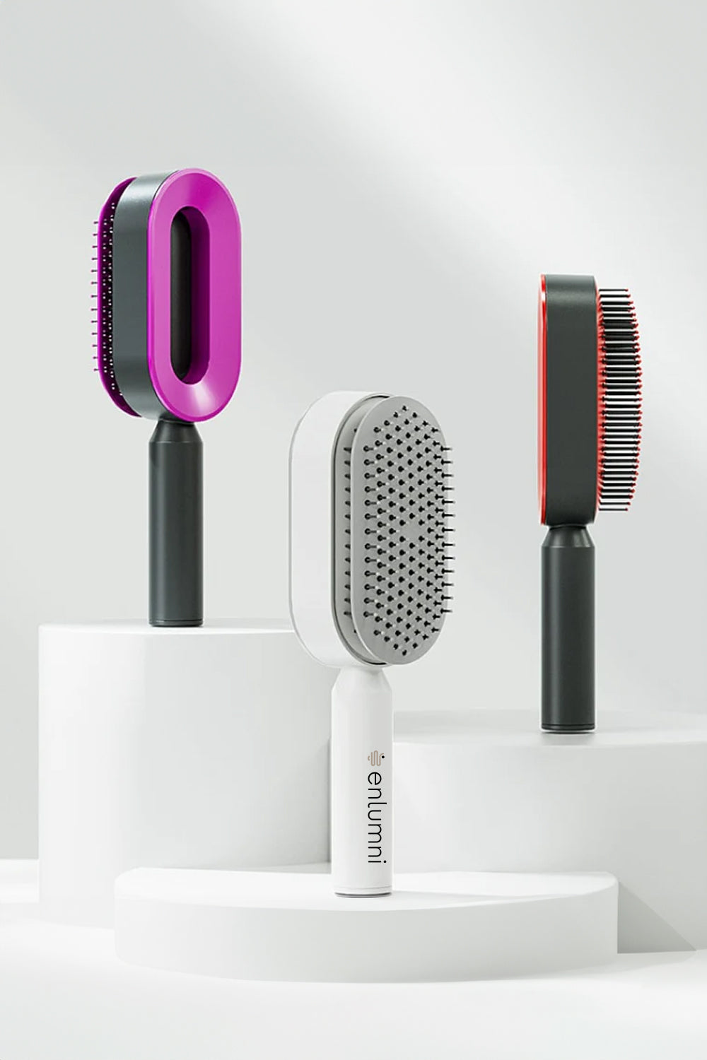 Enlumni® Self Cleaning Anti-Static Hair Brush